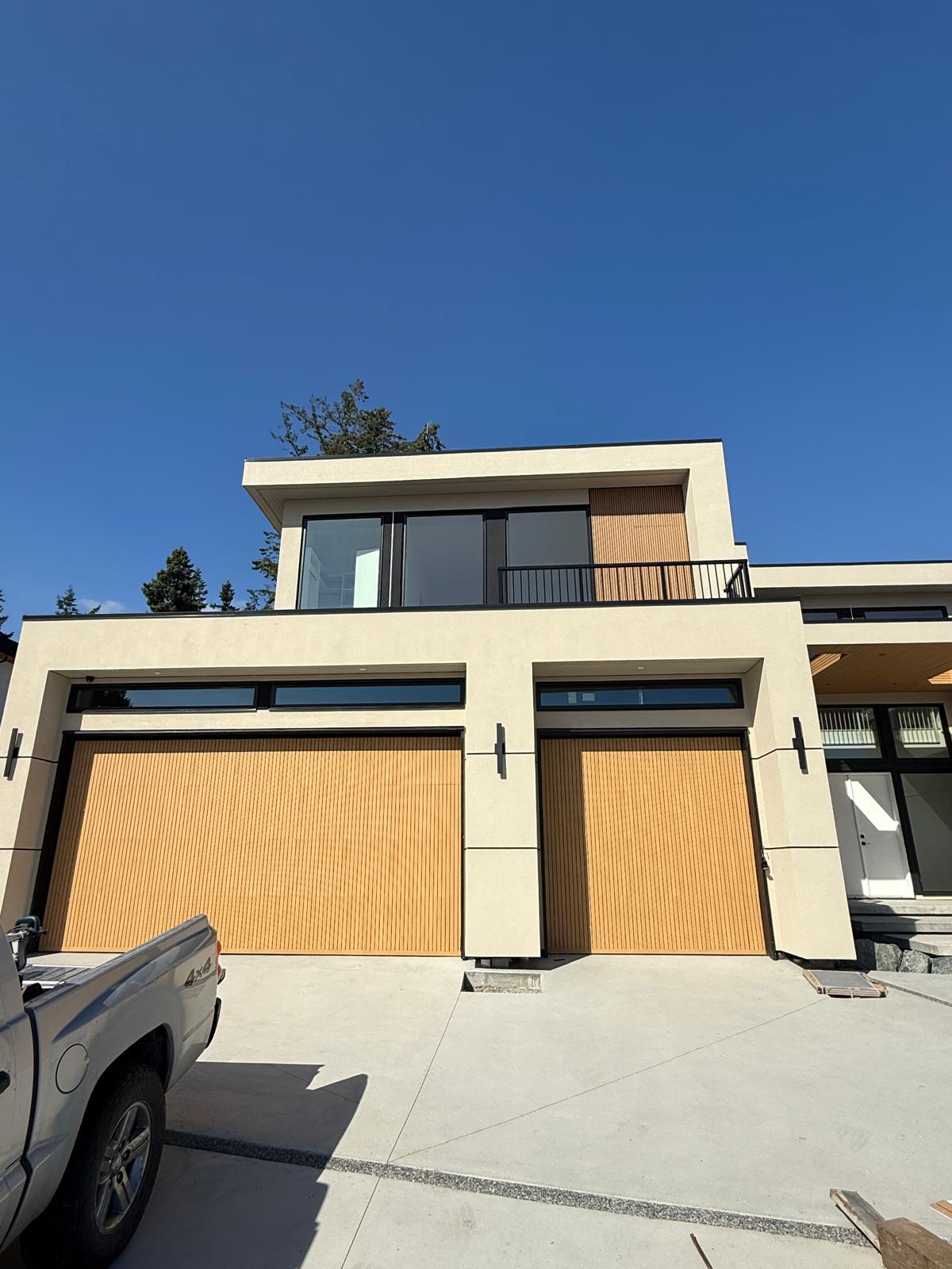 Grey Hardie panel cladding