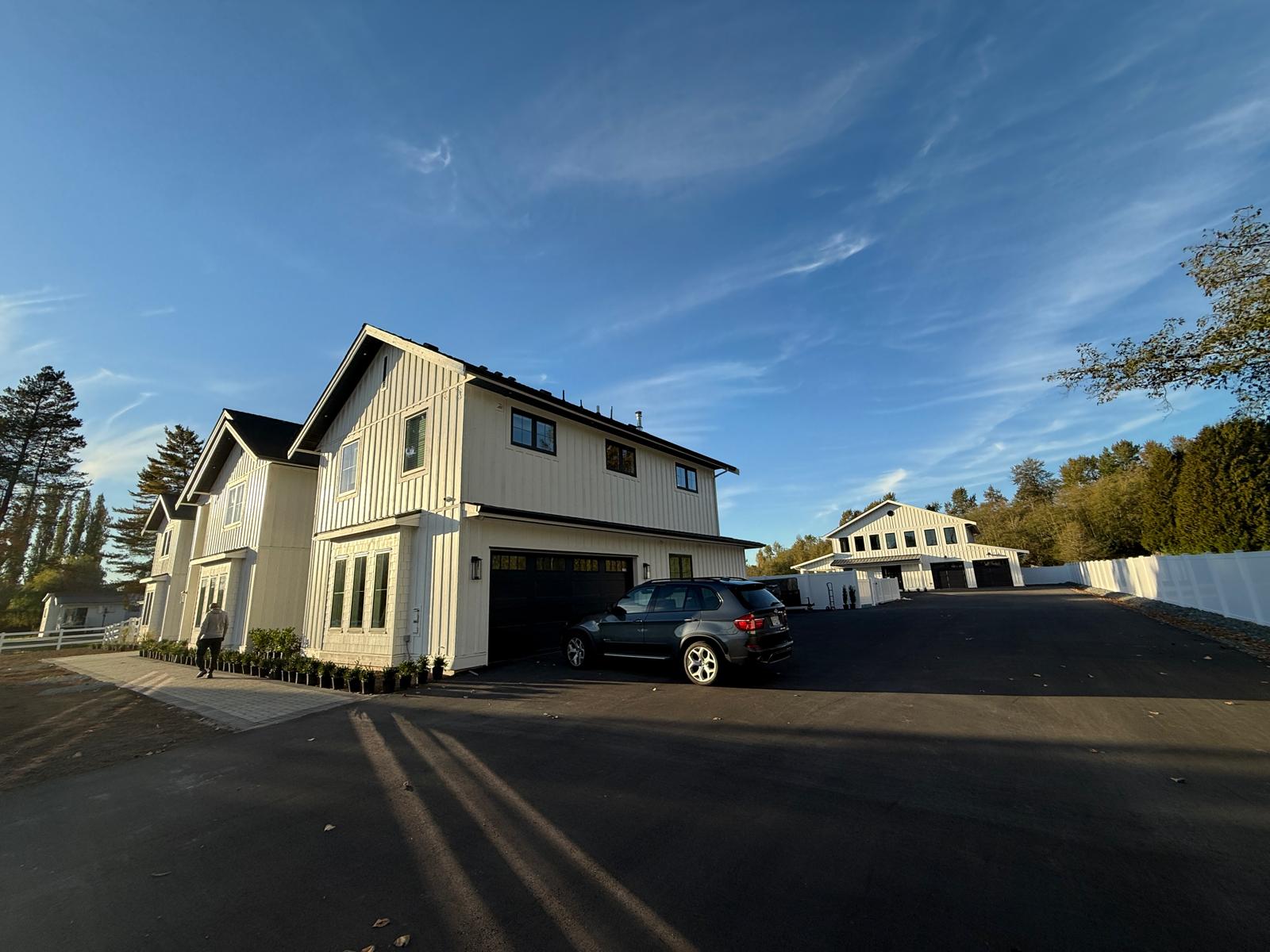 Fluted cladding on covered patio