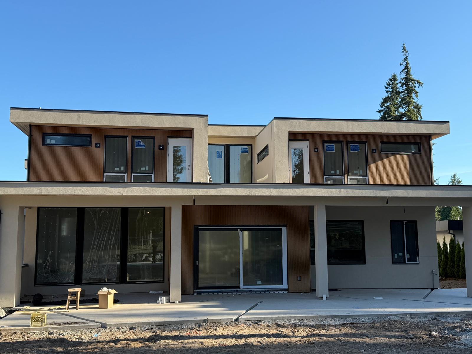 Modern residence with fluted panel cladding accents