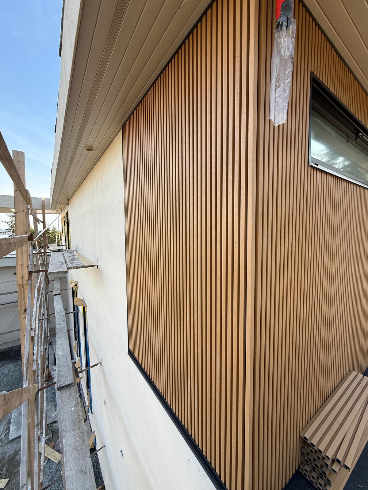 Fluted panel cladding close-up